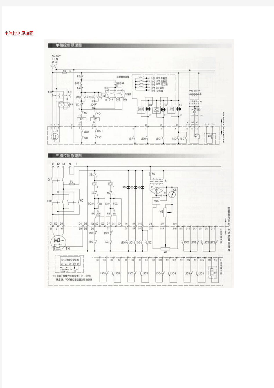 电气控制原理图(国产电动阀)