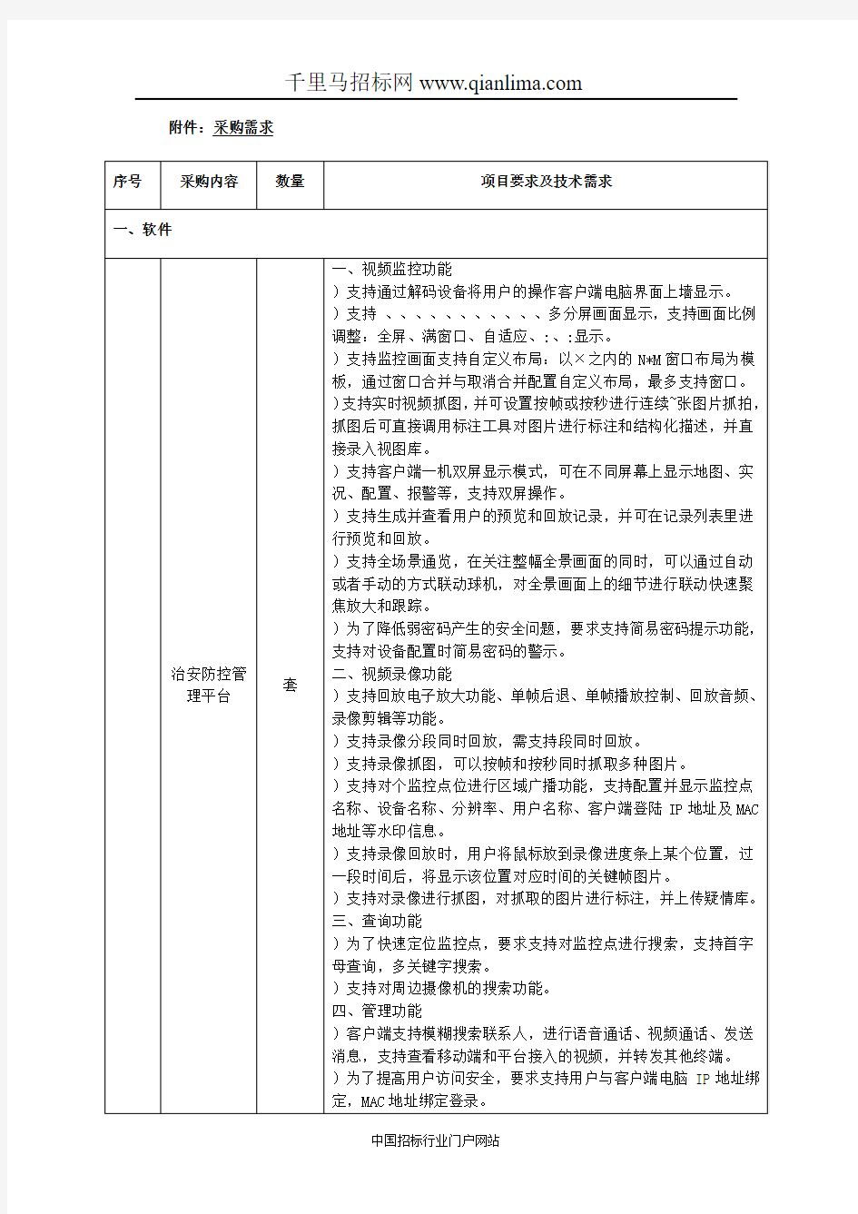 公共安全视频监控建设联网应用项目招投标书范本