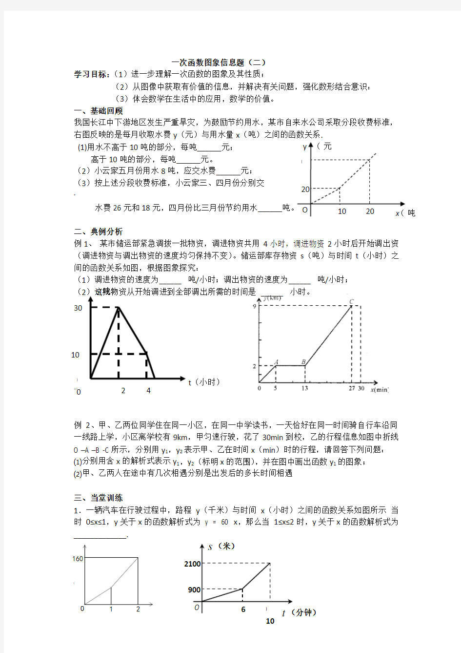 一次函数图象信息题