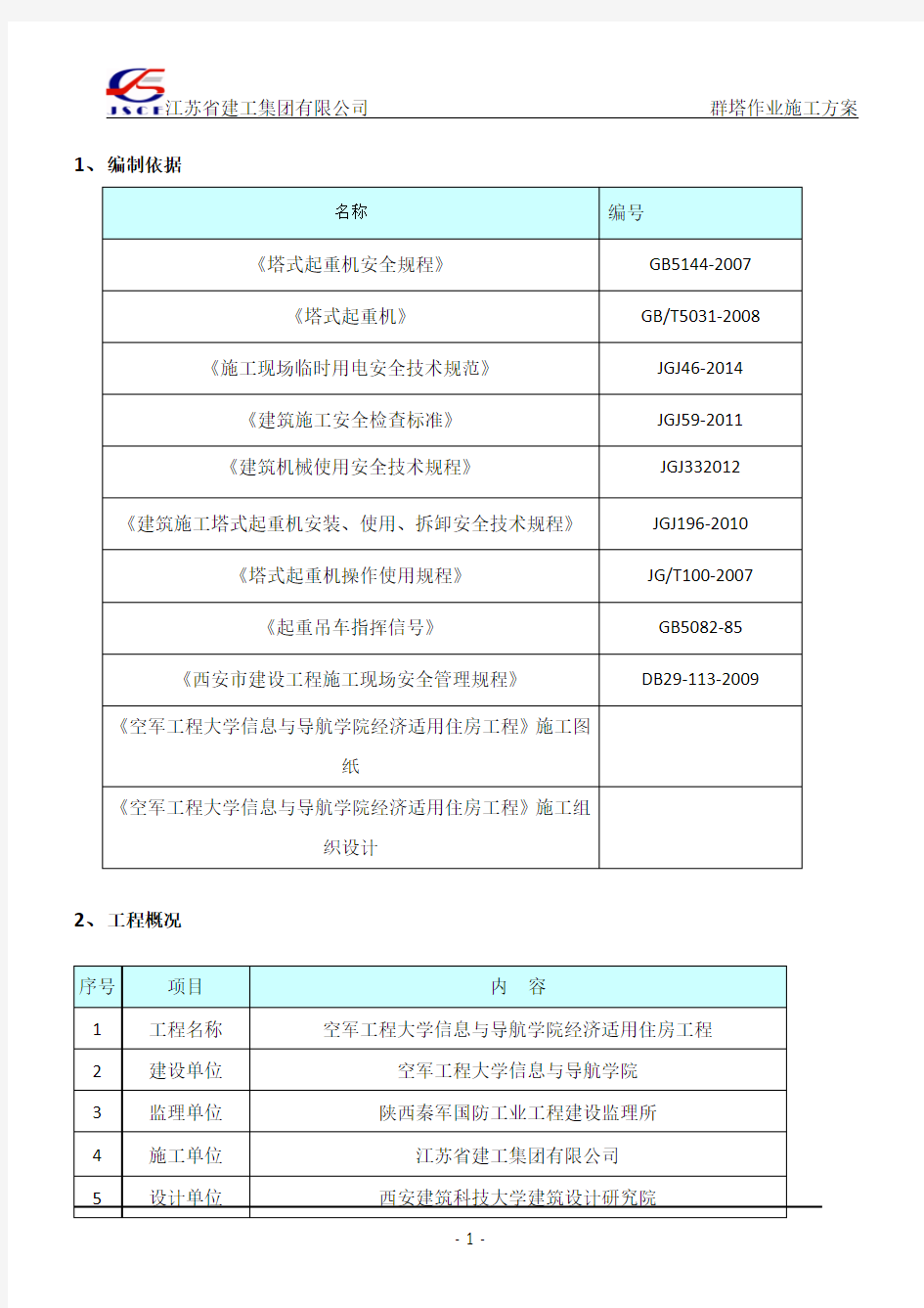 群塔作业施工方案-群塔作业方案