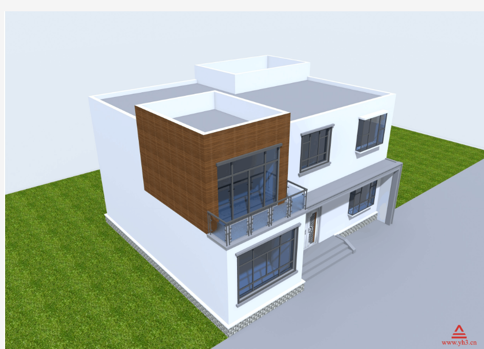 12x11 两层现代风格农村别墅设计图施工图效果图