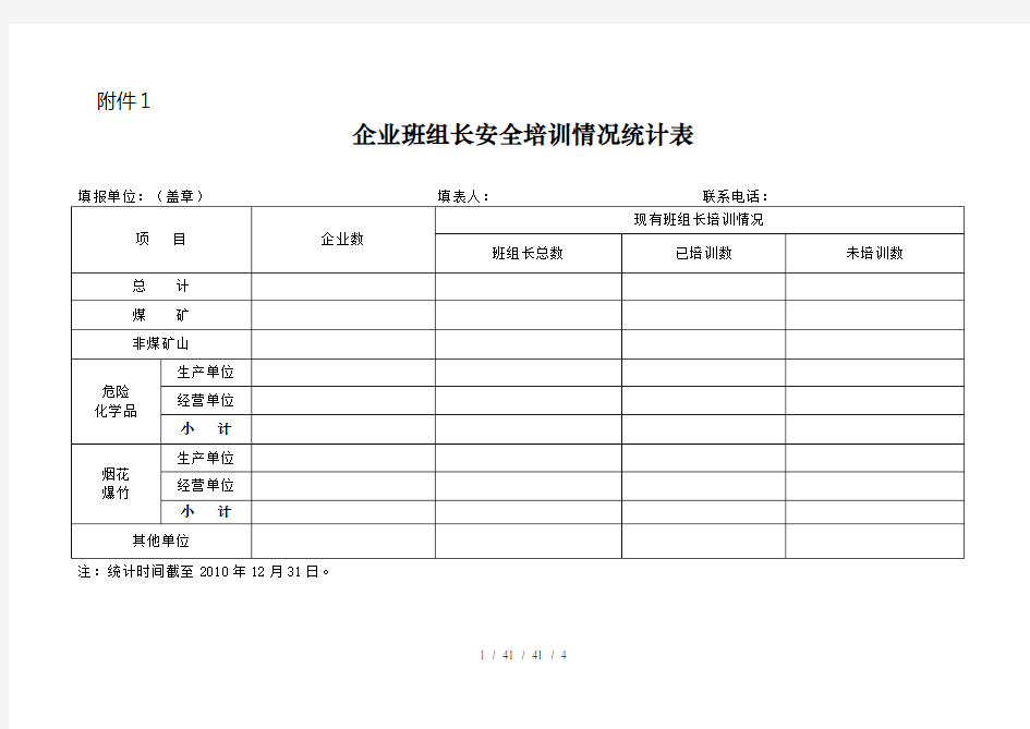 培训统计表