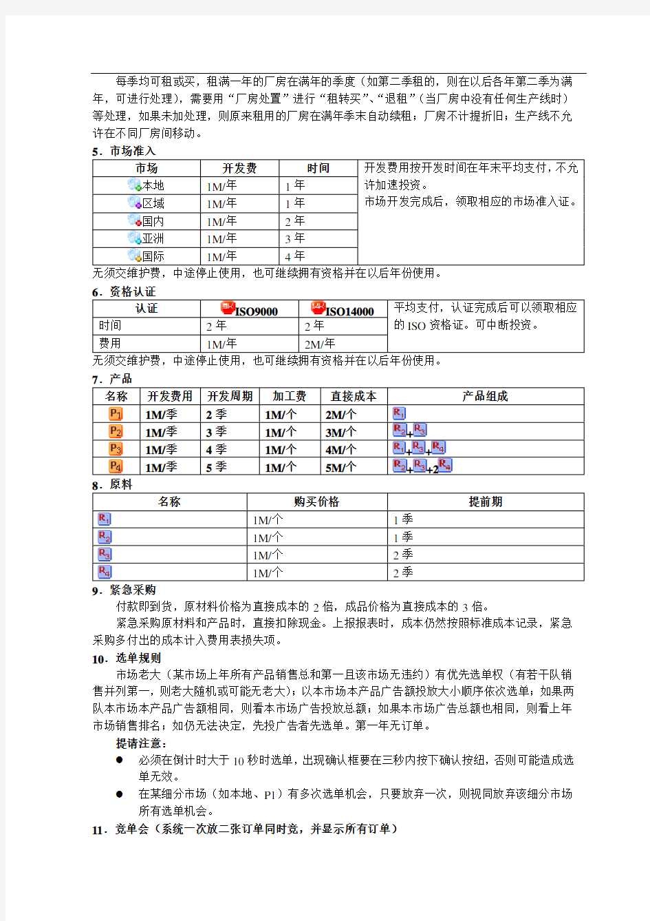 (完整版)ERP沙盘模拟经营规则创业者