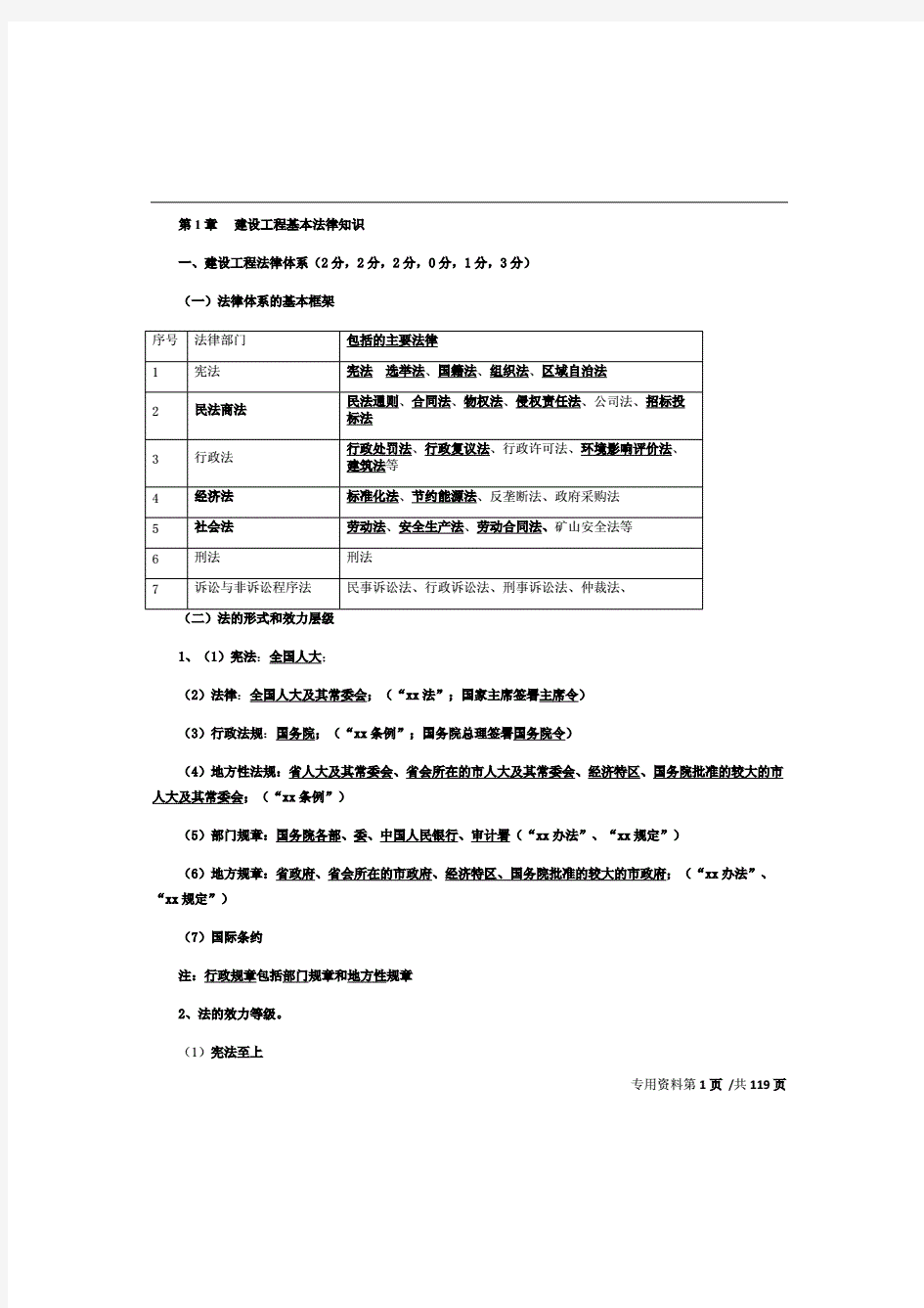 2019年二建法规讲义知识点考点讲义(全套).