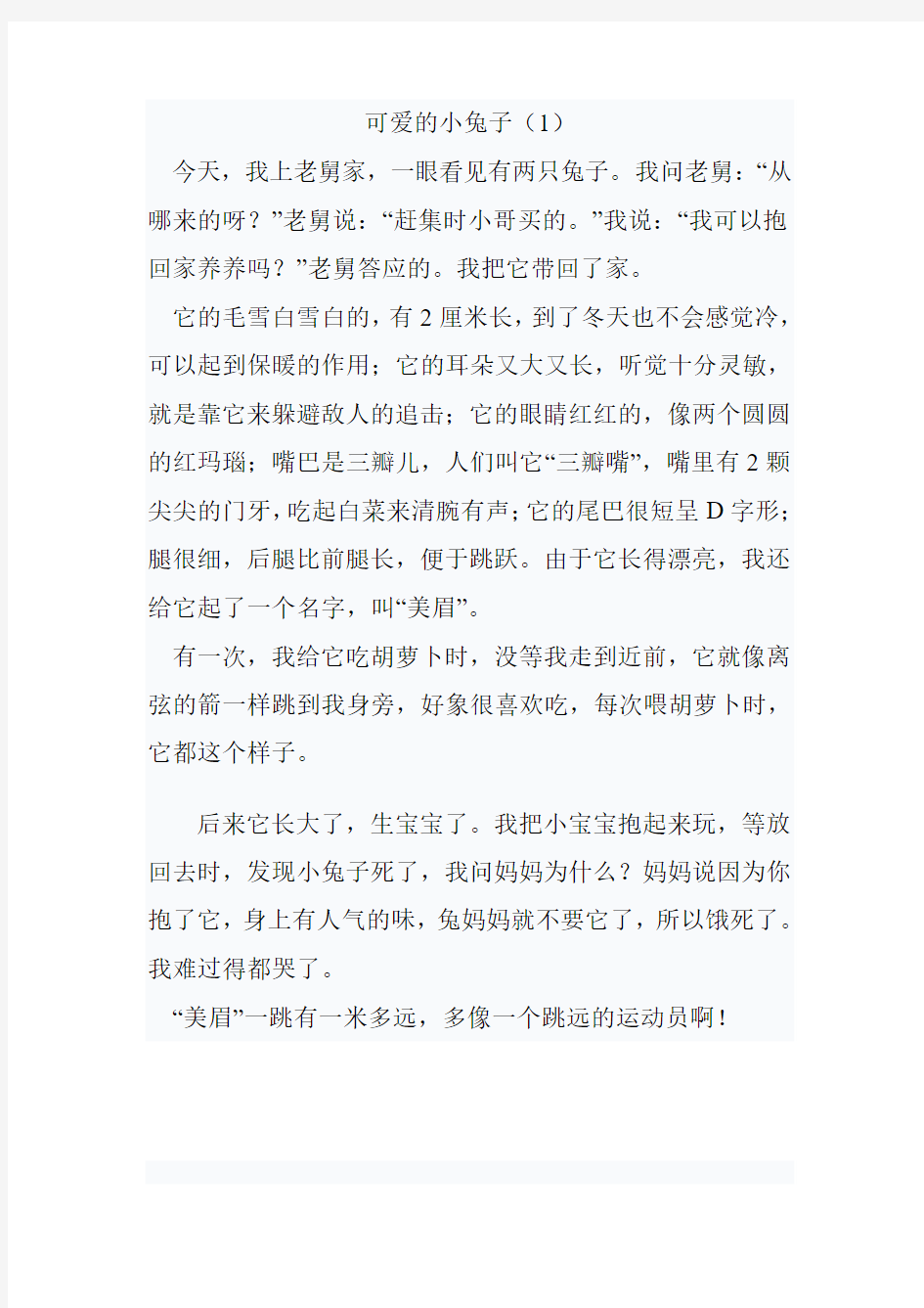 可爱的小兔子