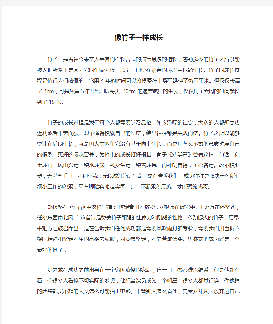 像竹子一样成长