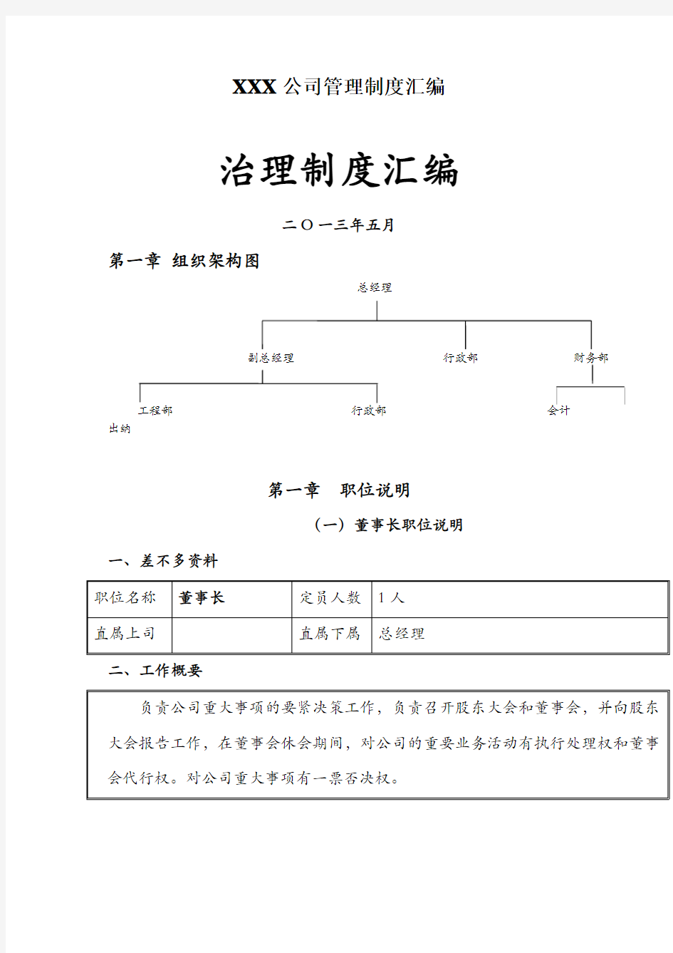 XXX公司管理制度汇编