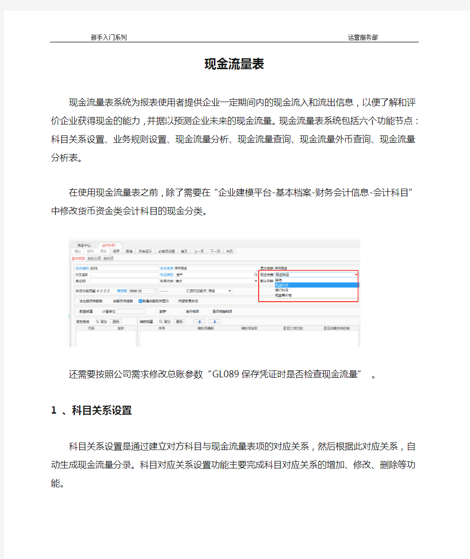 U8Cloud现金流量表