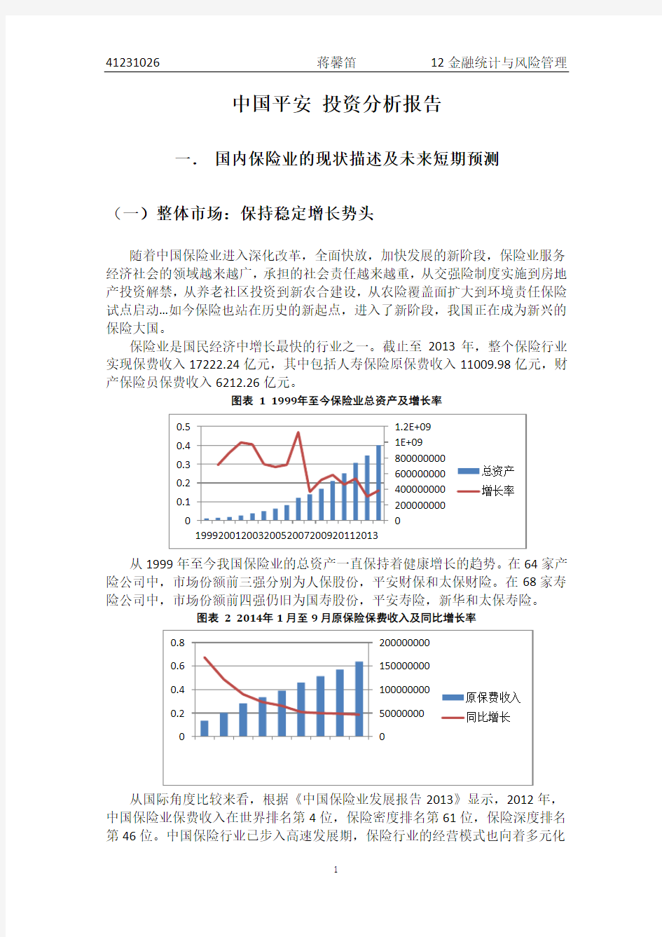 中国平安 投资分析报告 精简版 