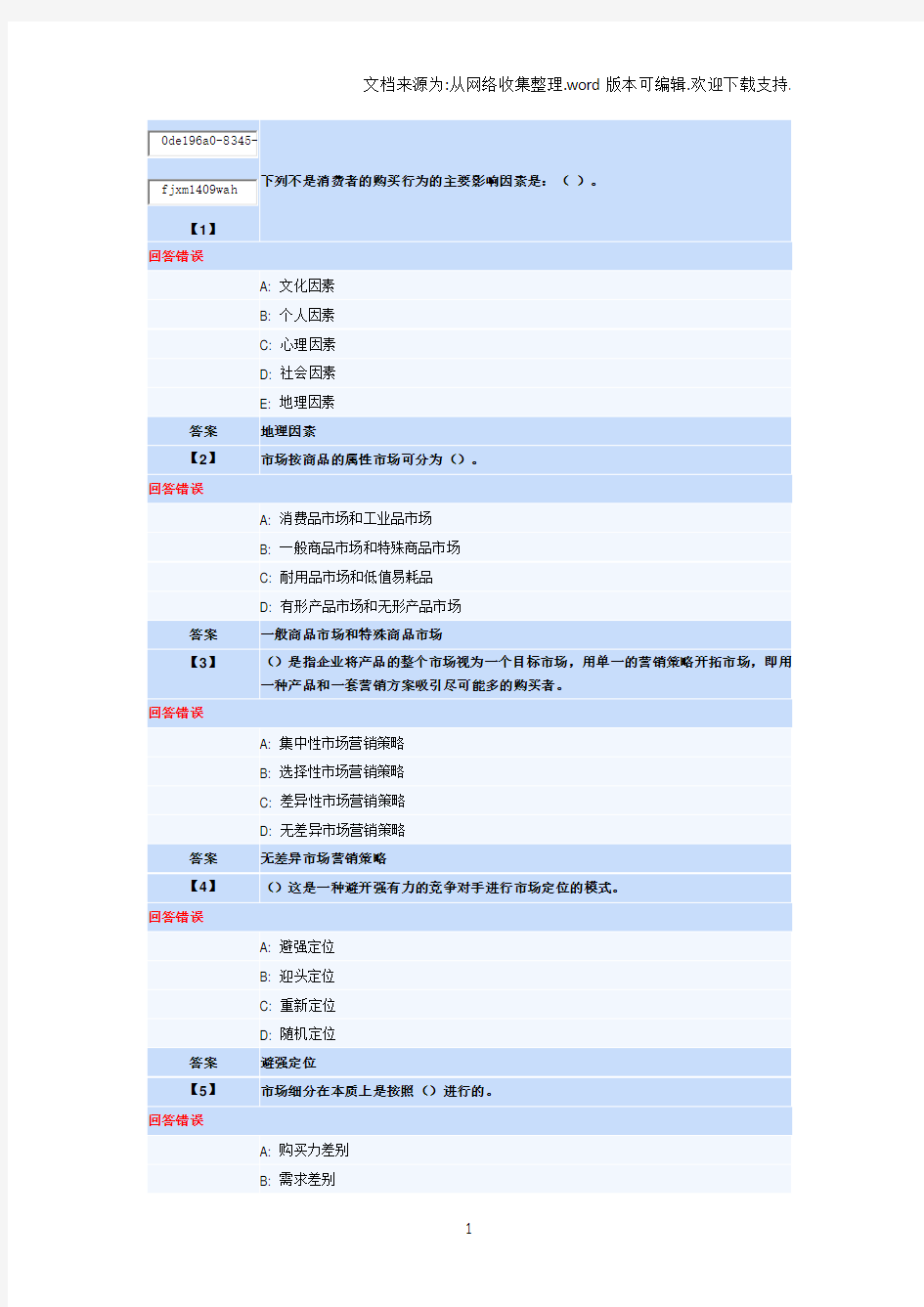 市场营销学第二套作业