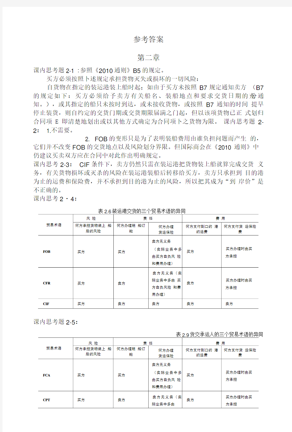 国贸实务教材参考答案.doc