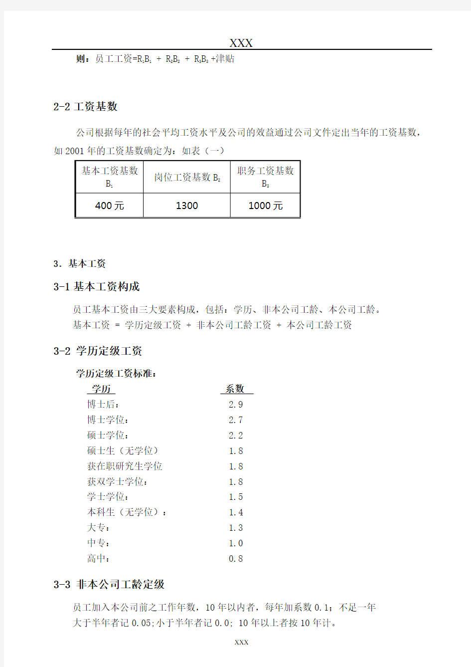 工资标准和管理办法