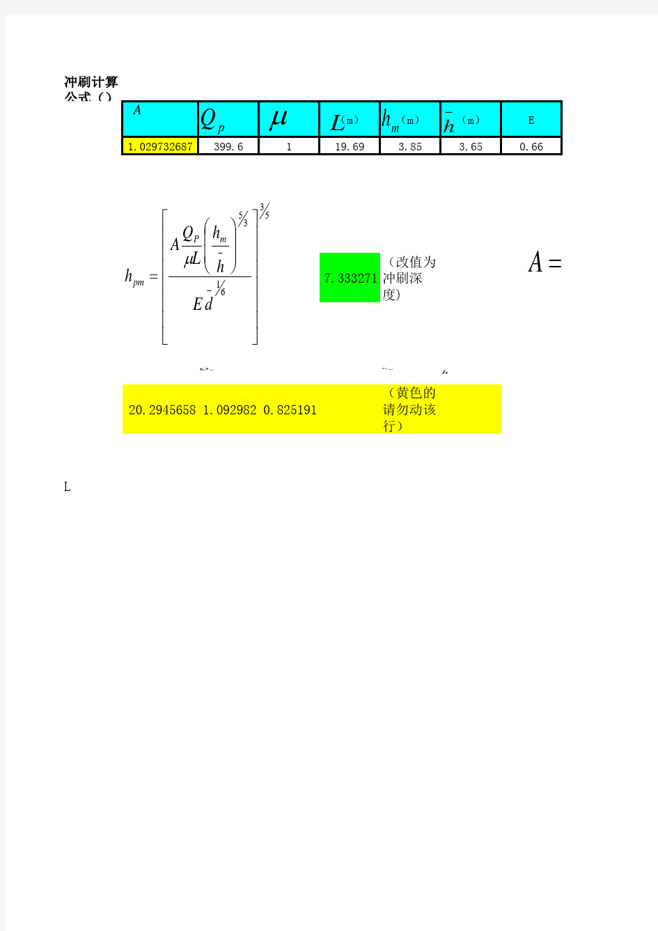 冲刷计算公式