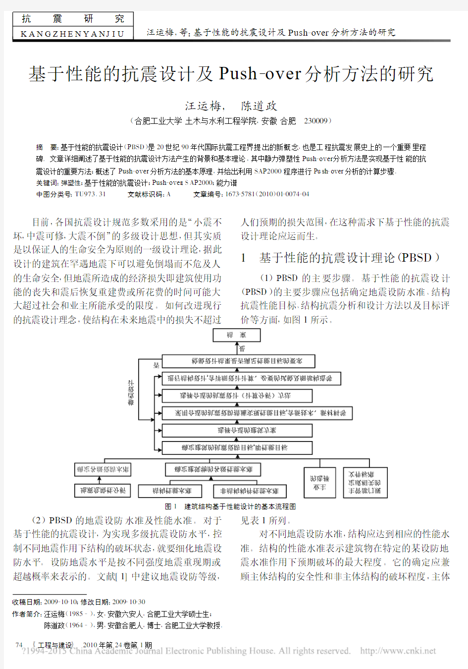 基于性能的抗震设计及Pushover分析方法的研究_汪运梅