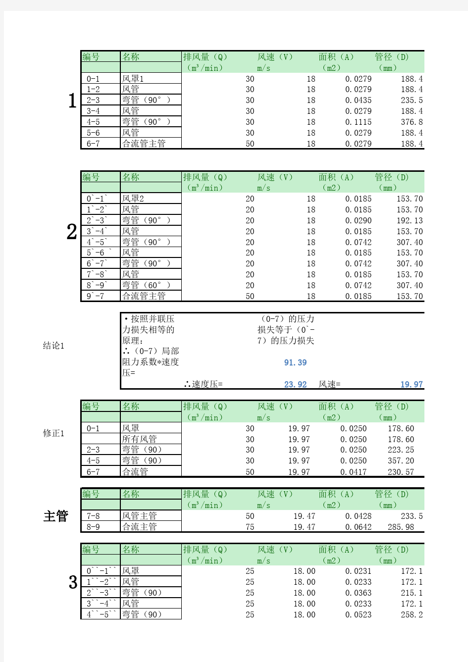 风管压损计算