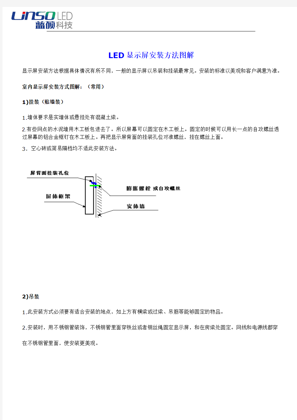 显示屏LED屏安装方法图解