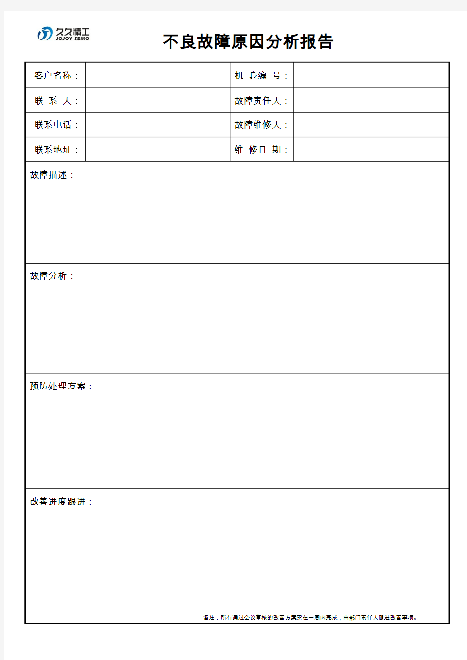 不良故障原因分析报告