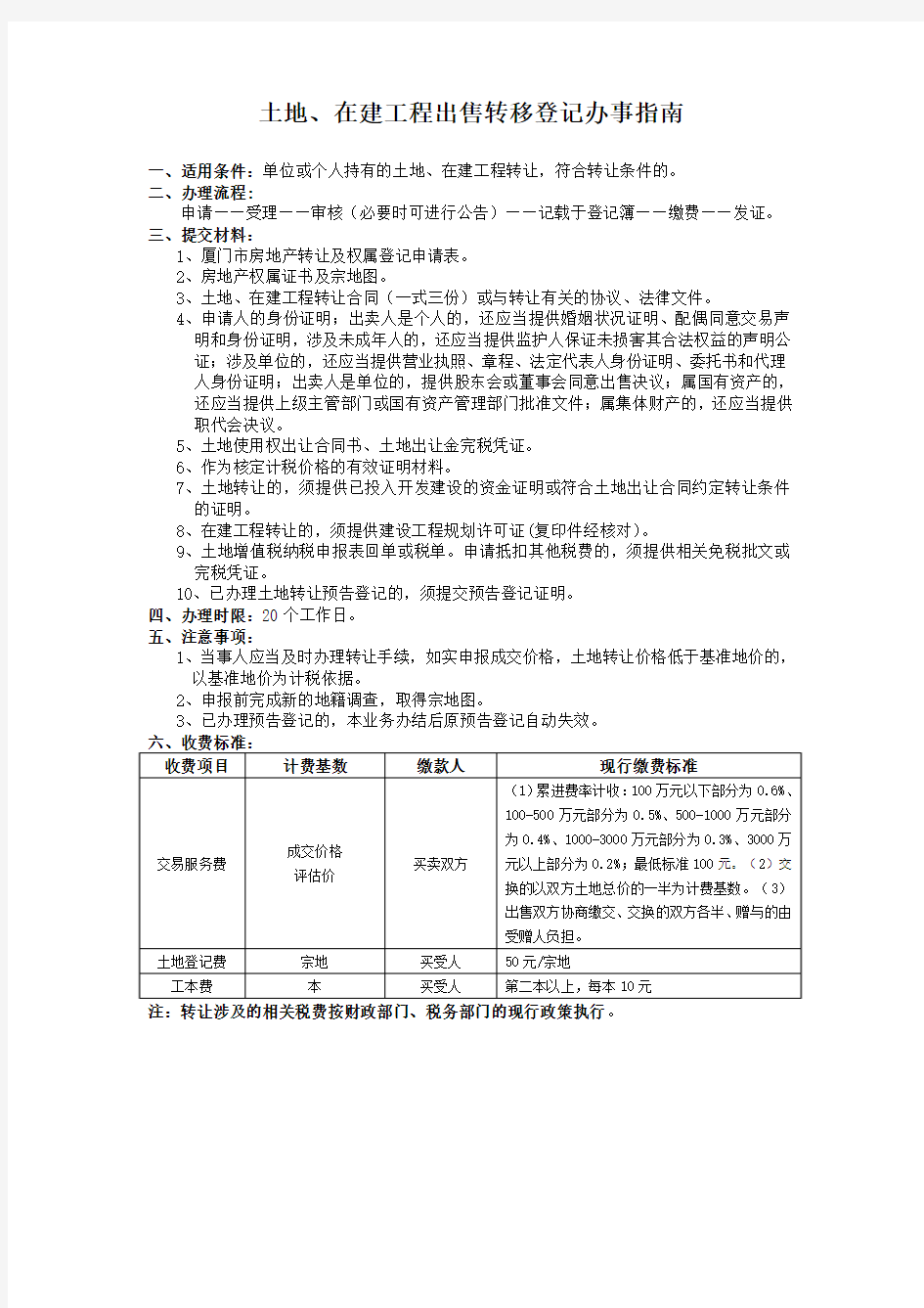 在建工程出售转移登记办事指南