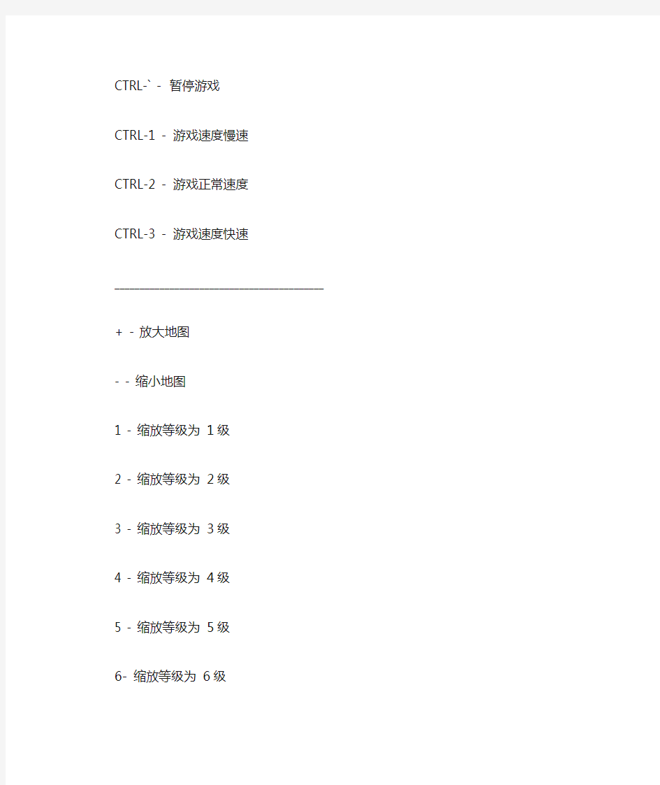 模拟城市4快捷键的使用