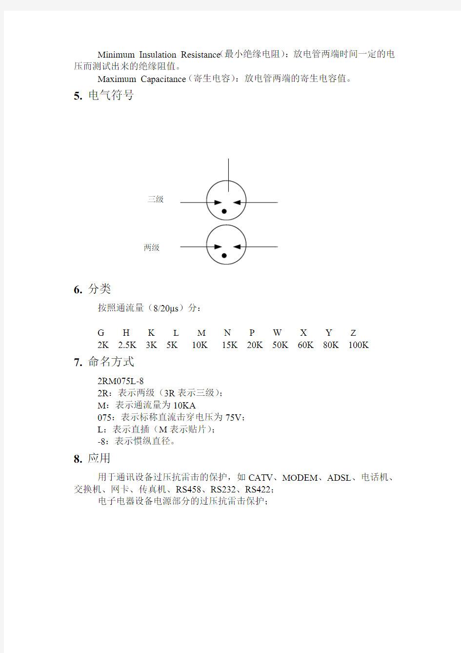 GDT陶瓷气体放电管