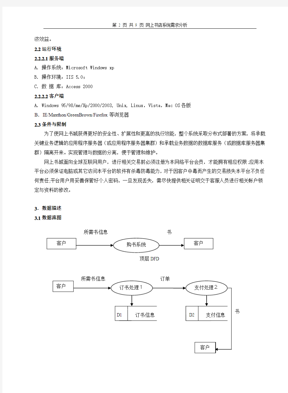 网上书店需求分析