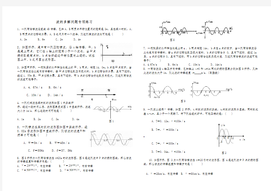 波的多解问题专项练习