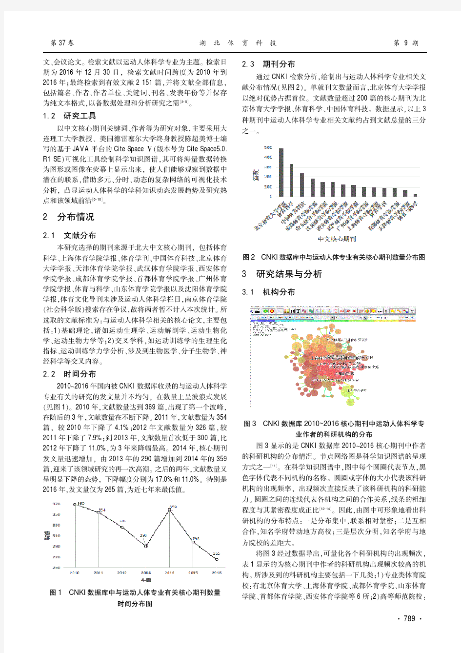 基于知识图谱的我国运动人体科学领域前沿与热点分析