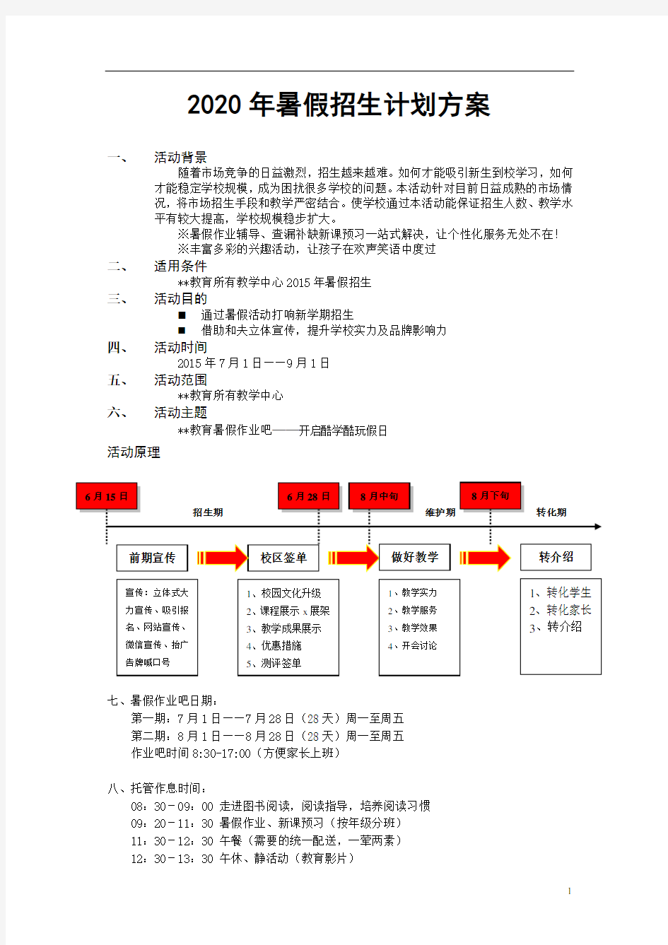 招生活动方案