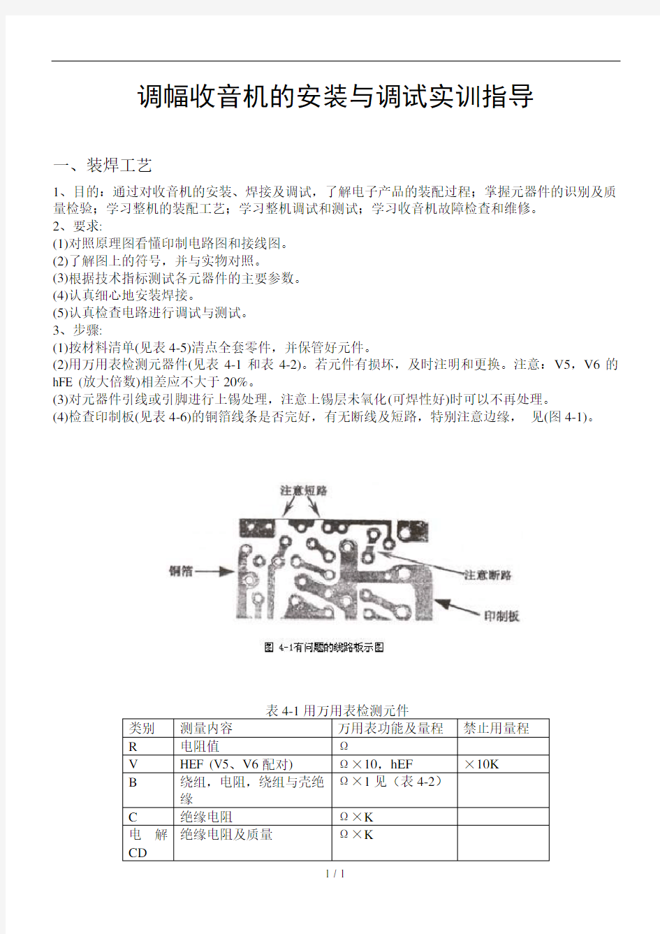 调幅收音机的安装与调试实训指导