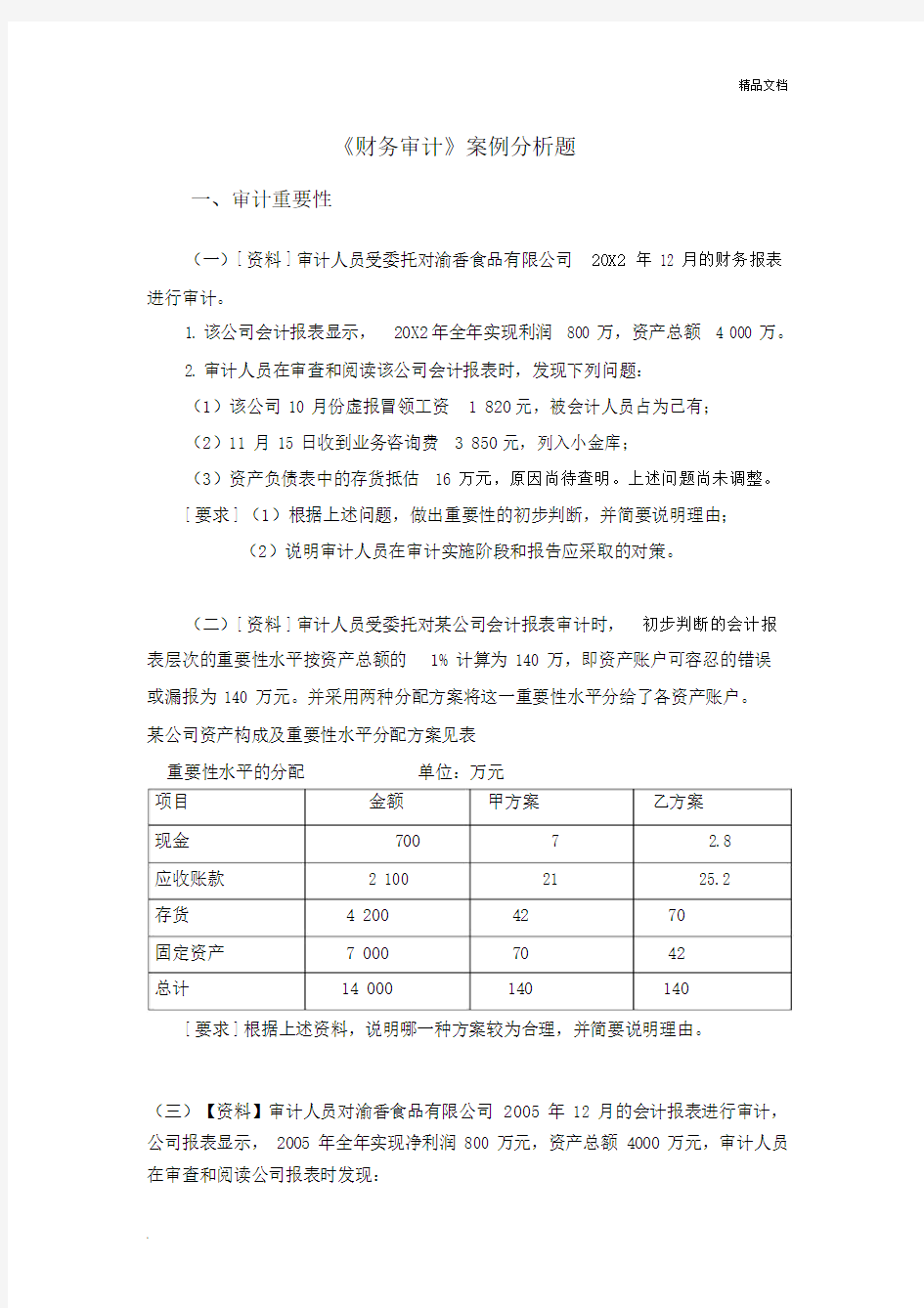 财务审计案例分析题.doc