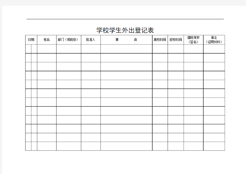 学校安全工作各种记录检查表