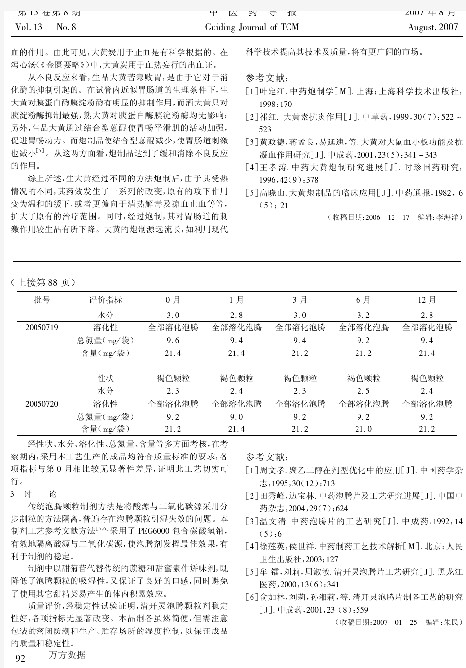 浅析大黄的几种炮制方法及其影响