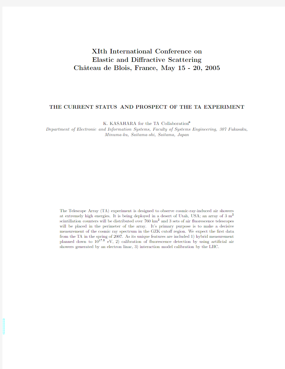 The Current Status and Prospect of the Ta Experiment