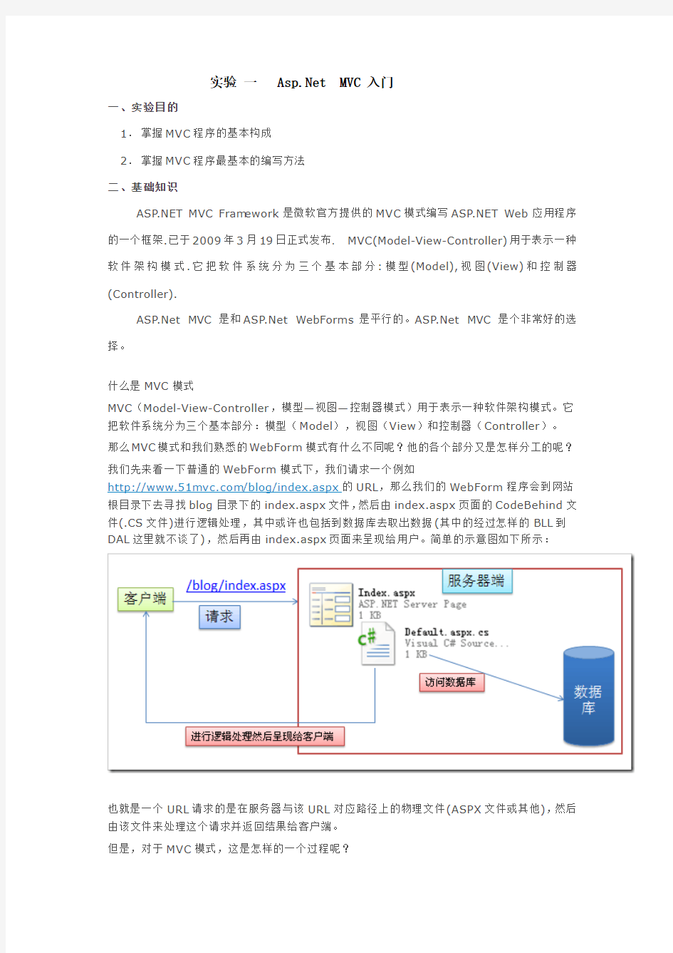 MVC实验指导书