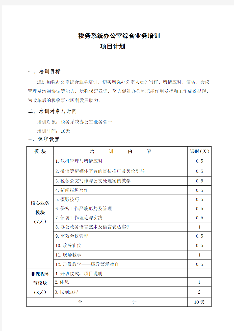 税务系统办公室综合业务培训