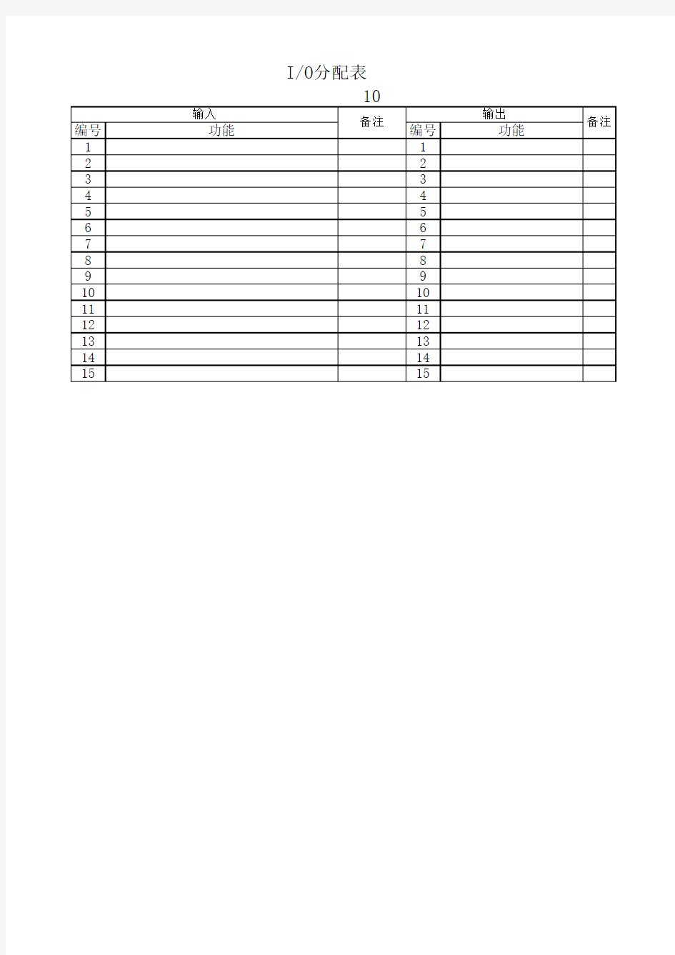 IO分配表模板