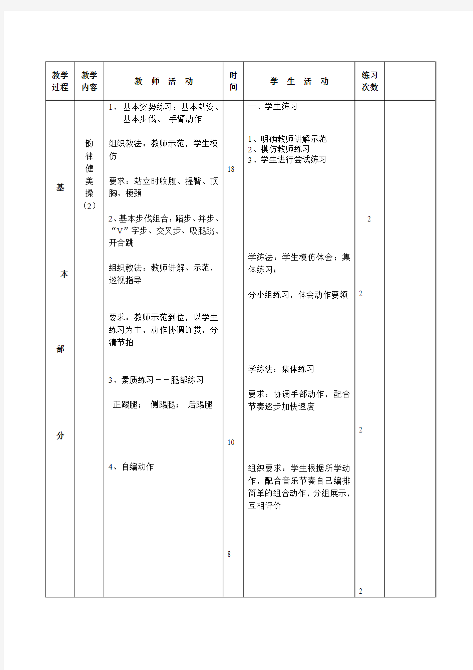 健美操基本步法