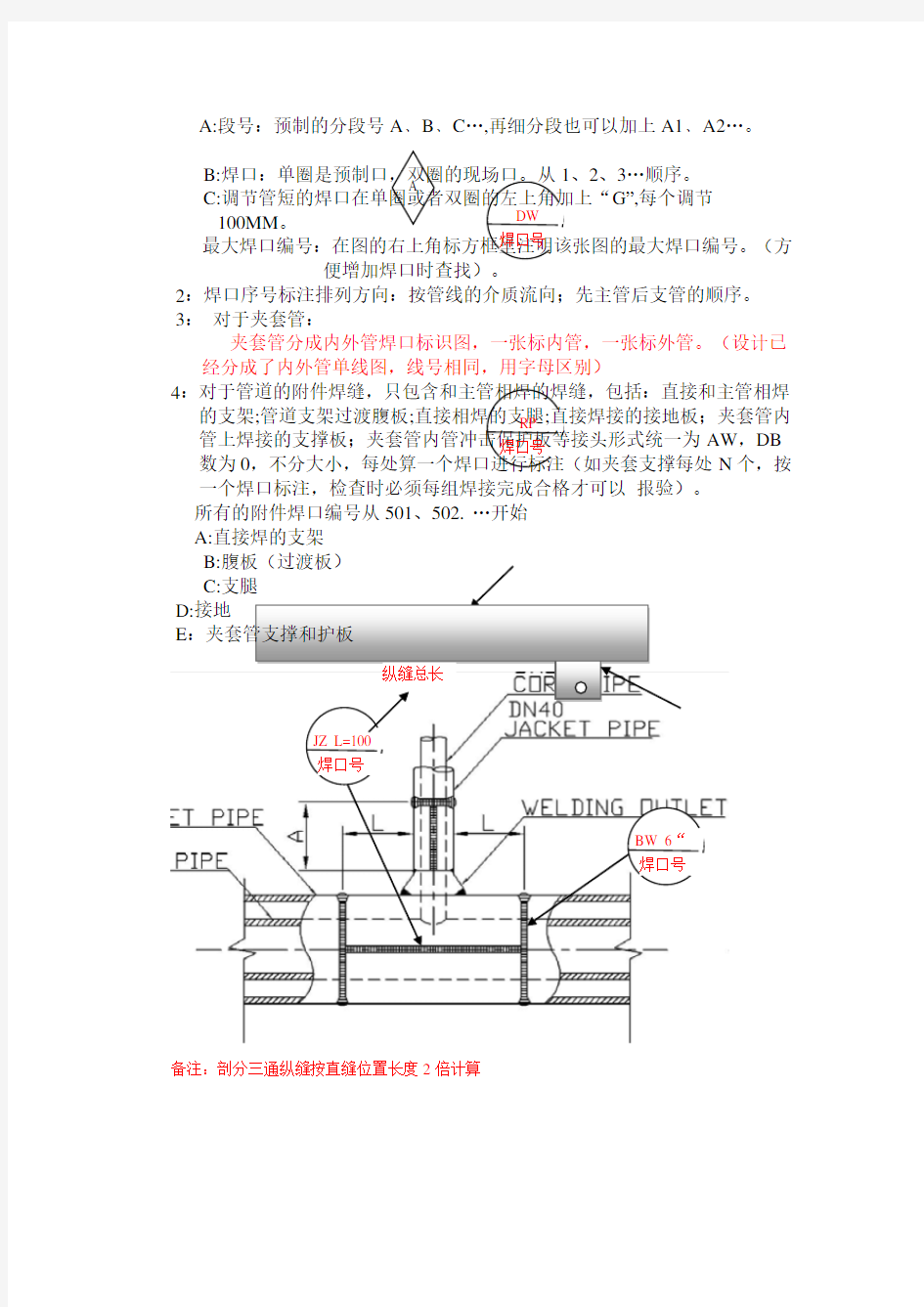 工艺管道单线图焊口标注办法