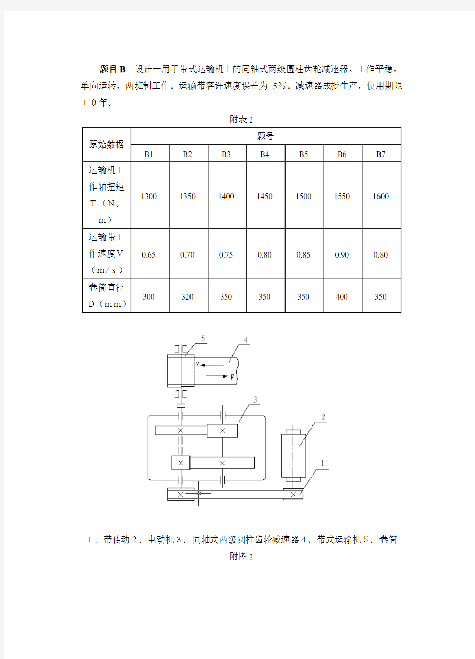 机械设计课程设计题目