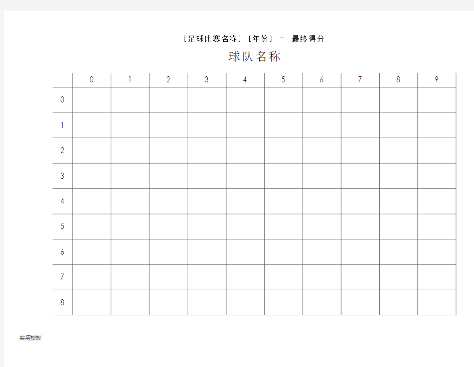 足球比赛记录【模板】