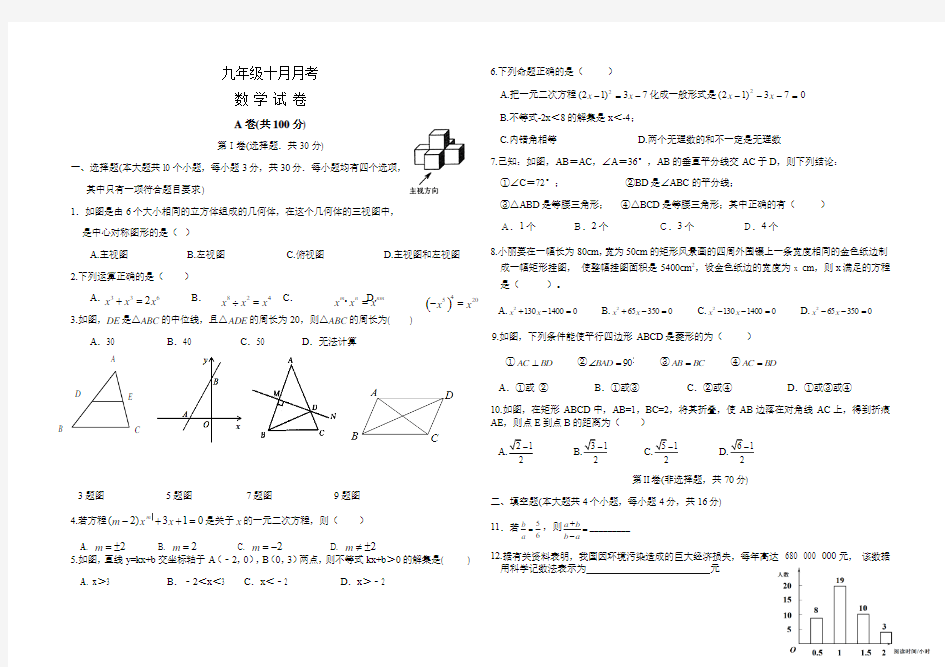 2018-2019学年上数学九年级试卷