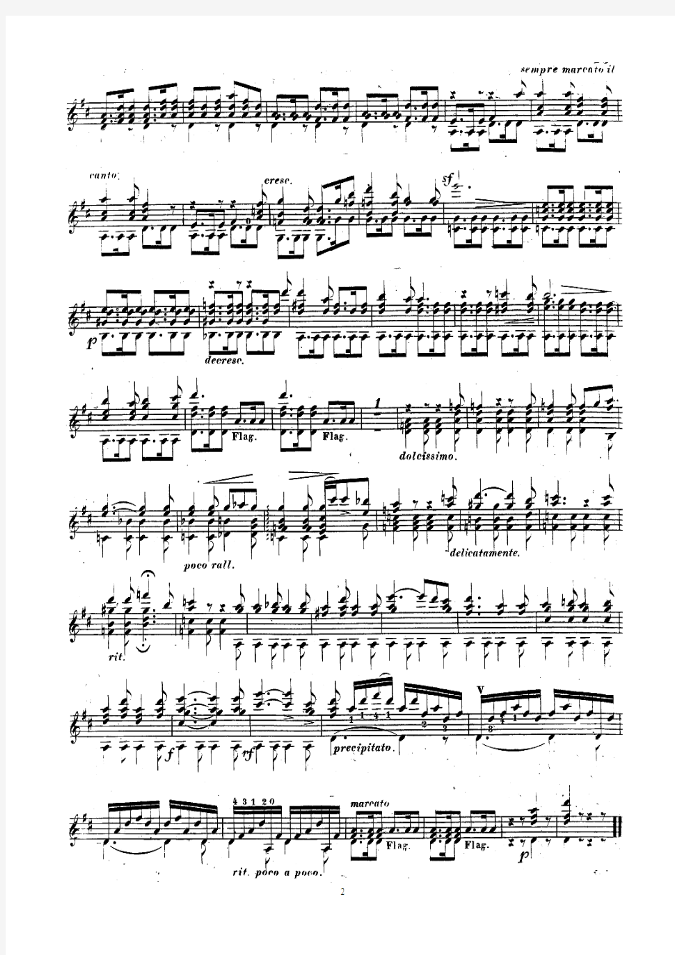 梅尔兹改编舒伯特作品《邮车》Die Post;F. Schubert (arr J. K. Mertz)古典吉他谱