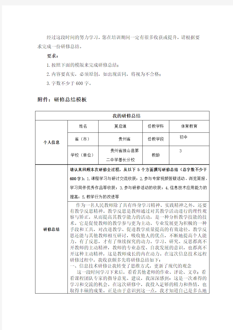 信息技术个人研修总结