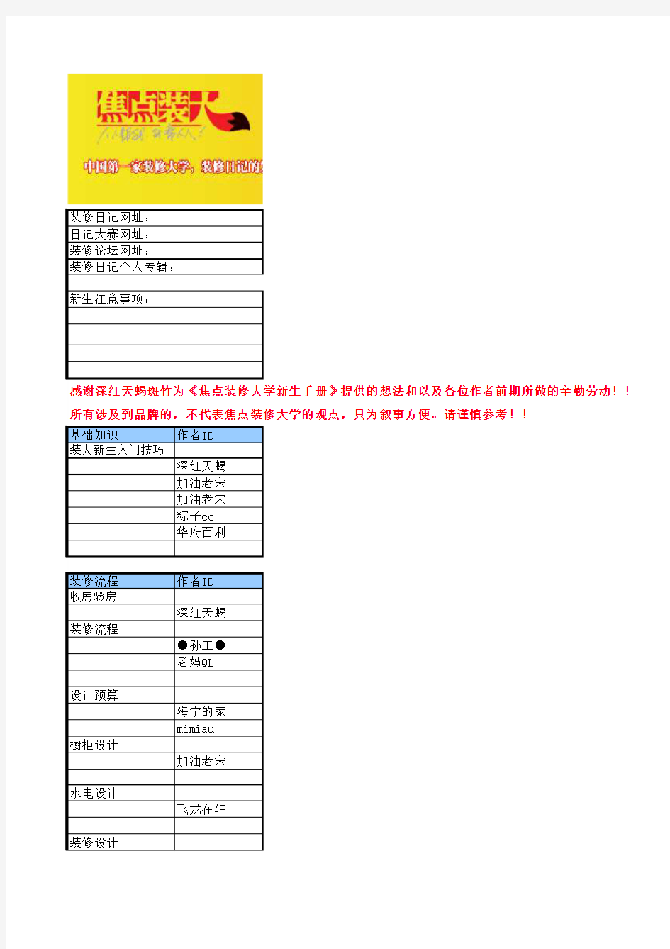 焦点装修大学新生手册V1.1