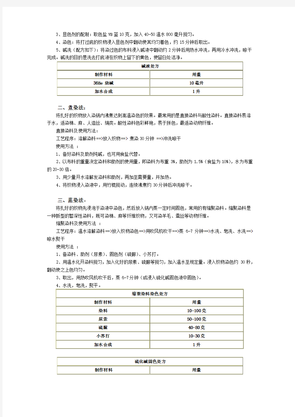 扎染相关制作步骤与捆扎技法及其图示