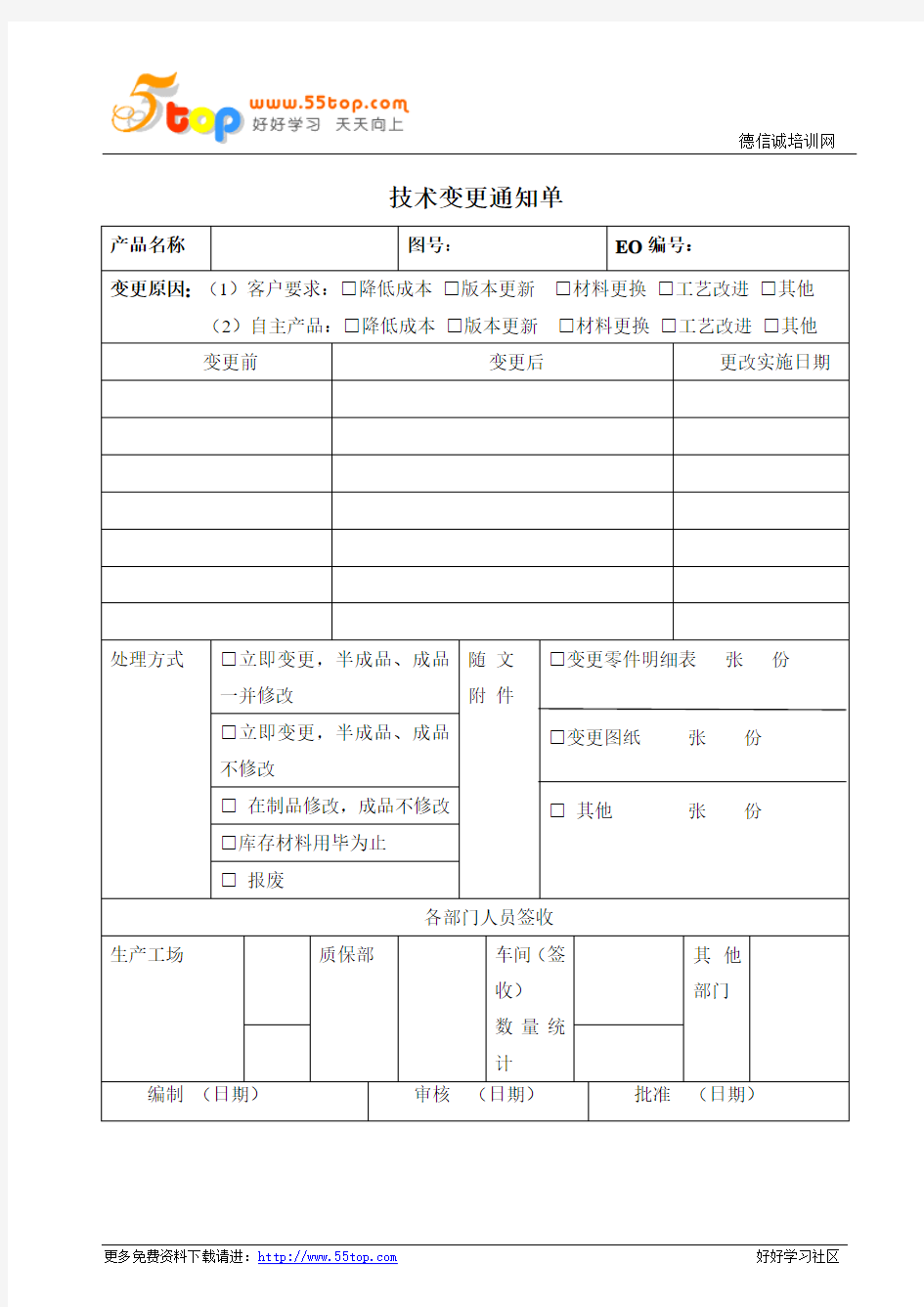 技术变更通知单