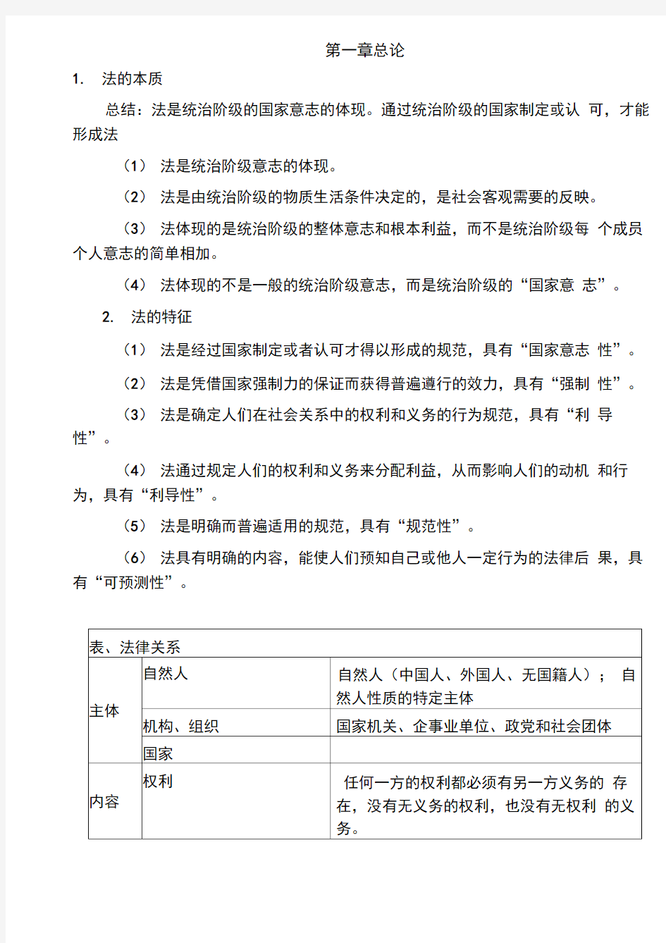 初级会计职称经济法基础总结(表格版)