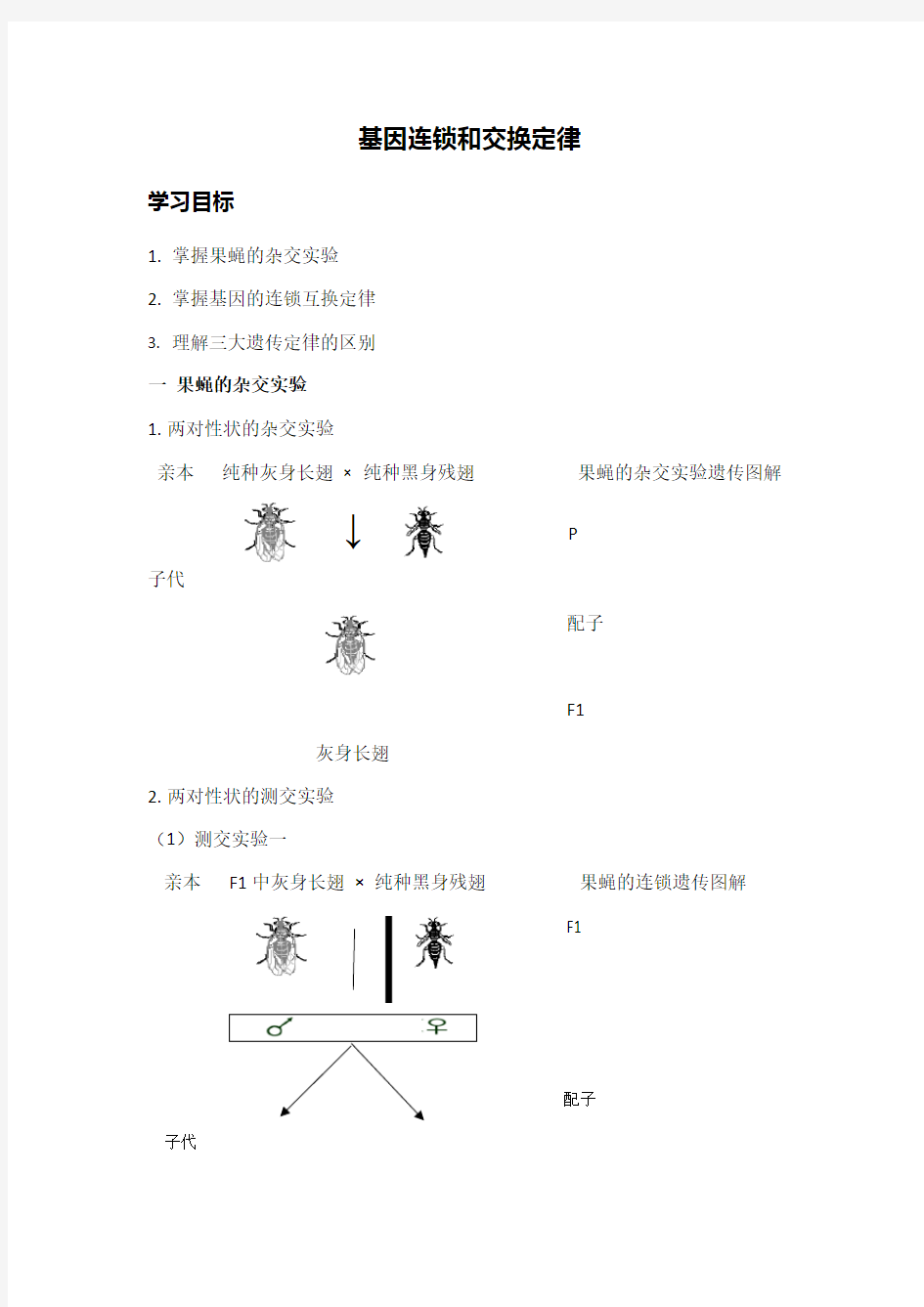 基因连锁和交换定律及其实质