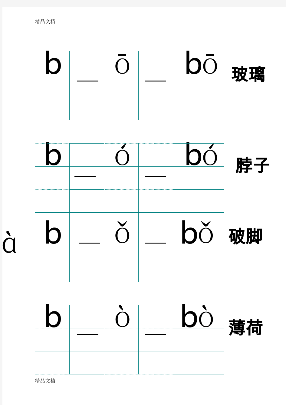 BPMF与单韵母的拼音组合教程文件
