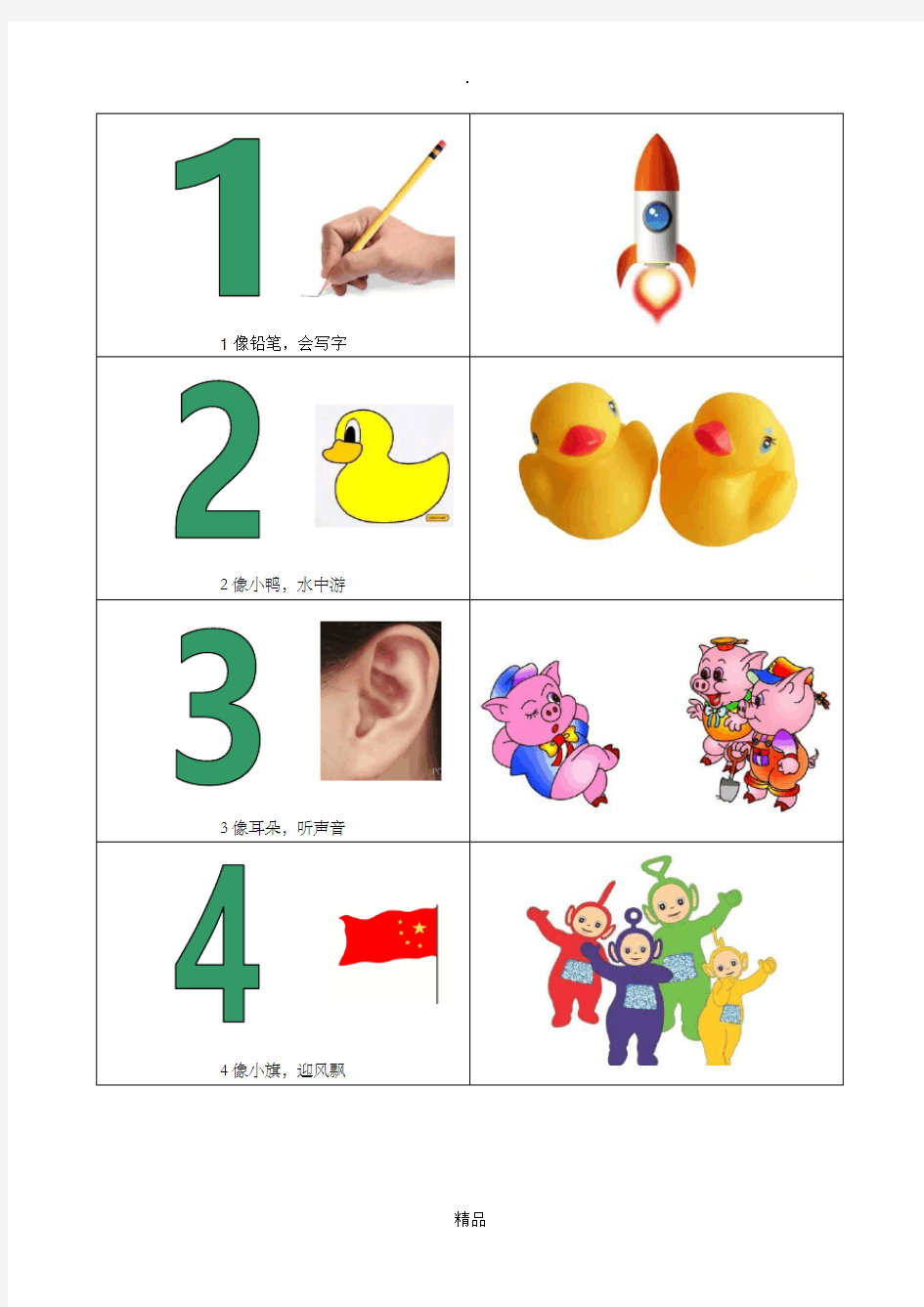 幼儿识字卡数字